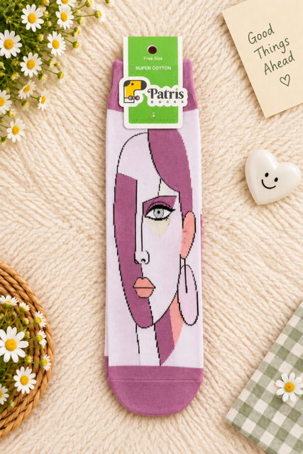 جوراب هنری ساقدار رخ بنفشpatris